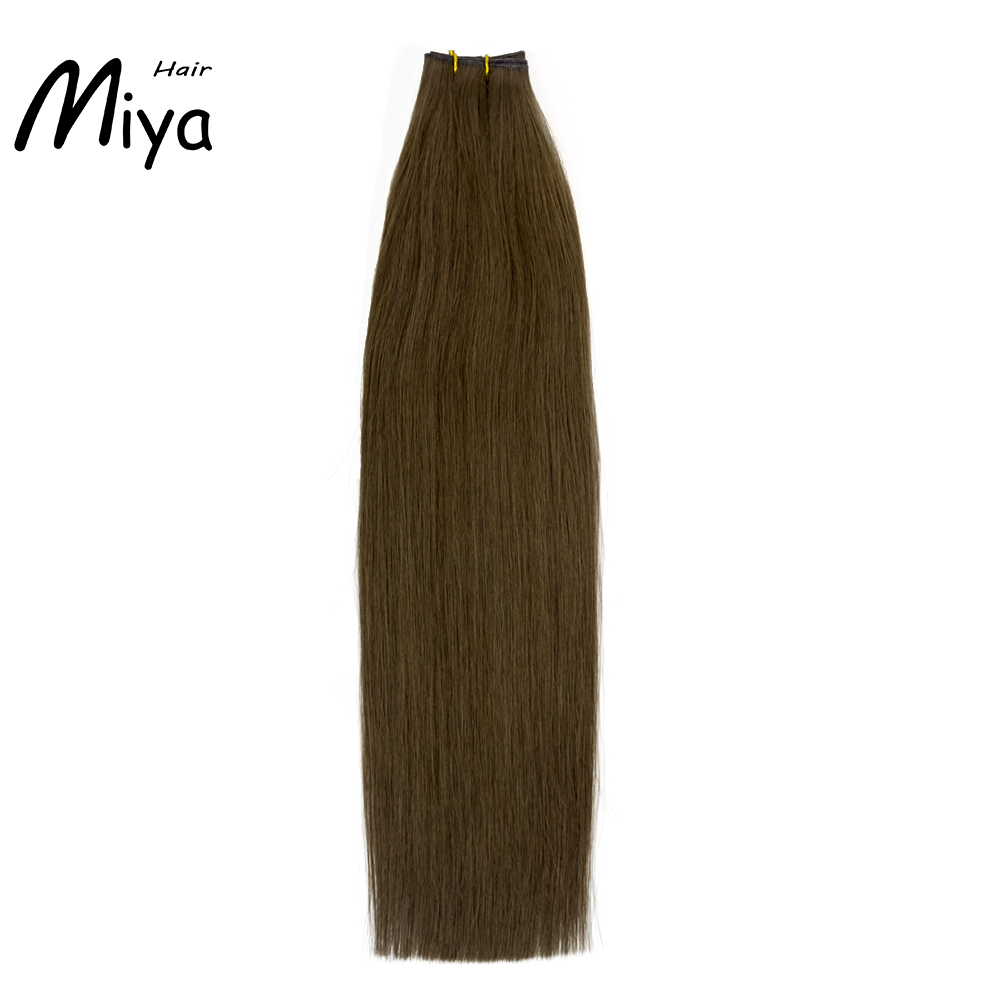 Dark Brown Genius Weft Best Quality Double Drawn 100% Cuticle Aligned Human Hair Extensions 16-30inch From One Donor Virgin Hair Unprocessed Hair