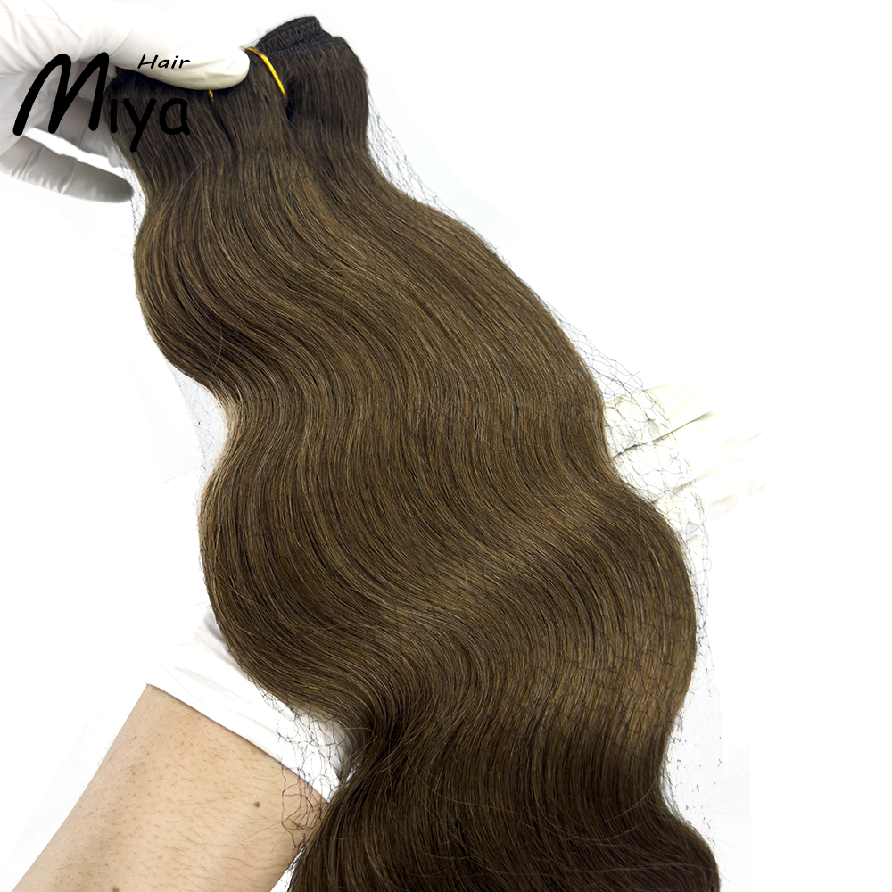 Ombre Weft Brown Bundles Dark Root Body Wave Best Quality Double Drawn 100% Cuticle Aligned Human Hair Extensions From One Donor Machine Weft Volume Weft Hair Weft Hair Bundles