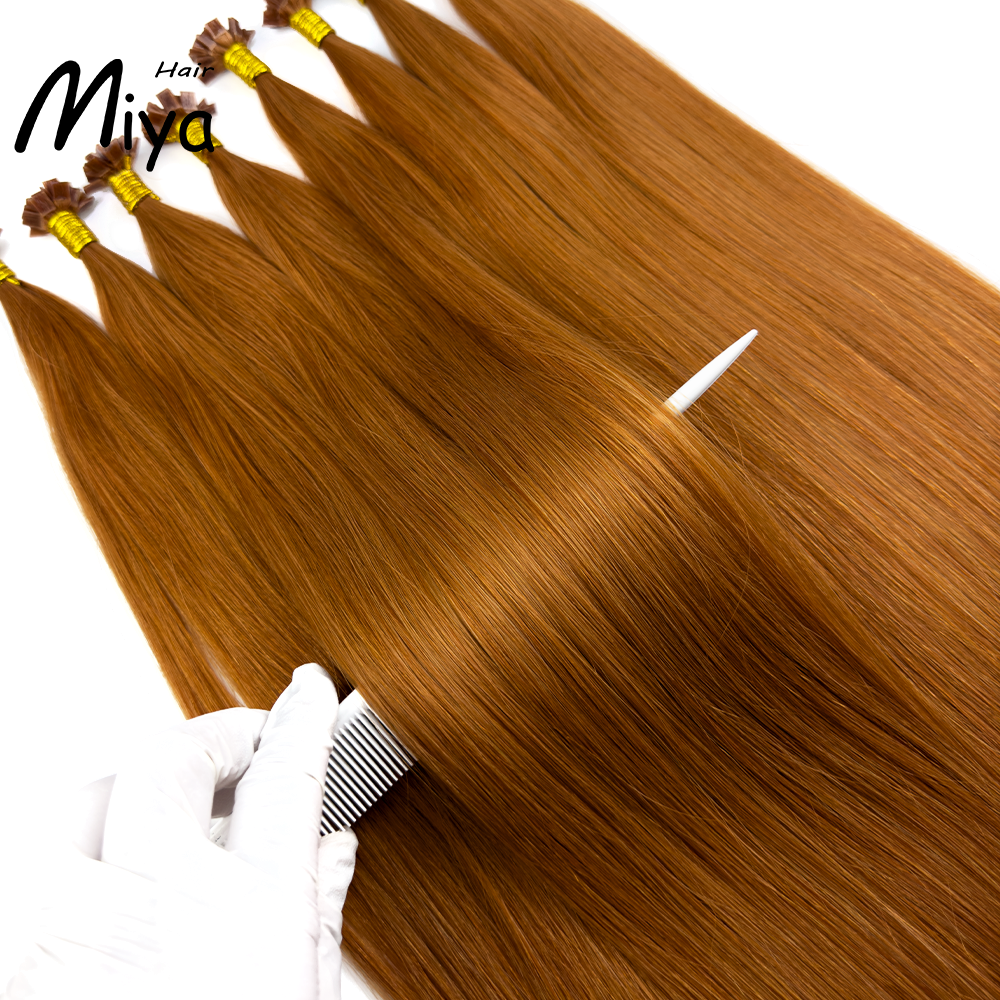 Copper Hair Keratin Hair Best Quality Double Drawn 100% Cuticle Aligned Human Hair From One Donor 16-30inch Virgin Hair Flat Tip Hair Unprocessed Hair