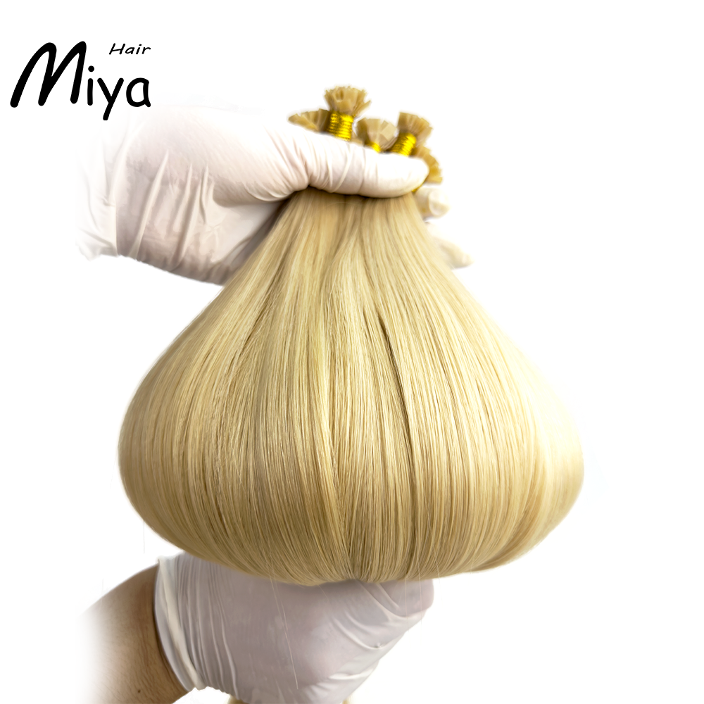 Warm Blonde Extensions Virgin Hair Keratin Hair Best Quality Double Drawn 100% Cuticle Aligned Human Hair From One Donor 16-30inch Virgin Hair Flat Tip Hair Unprocessed Hair