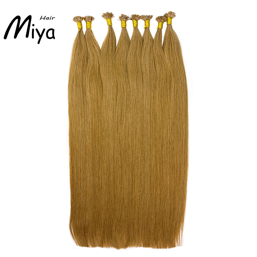 Light Brown Keratin Hair Best Quality Double Drawn 100% Cuticle Aligned Human Hair From One Donor 16-30inch Virgin Hair Flat Tip Hair Unprocessed Hair