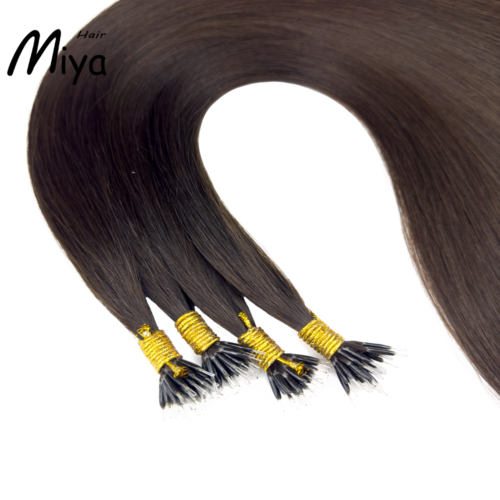 Chocolate Brown Hair Dark Brown Nano Ring Hair Virgin Hair Best Quality Double Drawn 100% Cuticle Aligned Human Hair From One Donor 16-30inch Nano Bead Hair Extensions Nano Hair