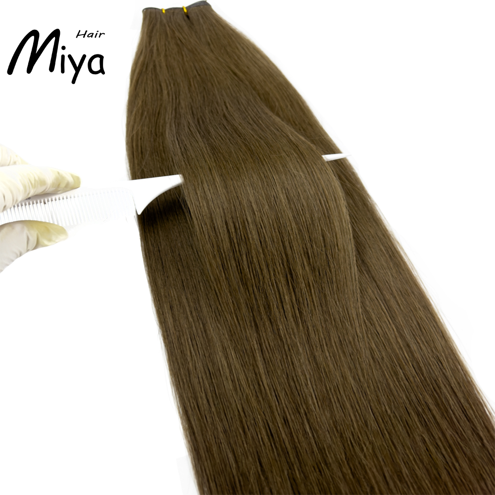 Dark Brown Genius Weft Best Quality Double Drawn 100% Cuticle Aligned Human Hair Extensions 16-30inch From One Donor Virgin Hair Unprocessed Hair