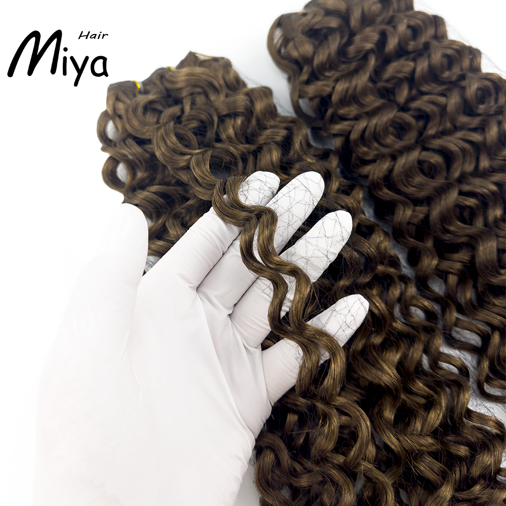 Water Deep Wave Brown Hair Highlight Genius Weft Best Quality Double Drawn 100% Cuticle Aligned Human Hair From One Donor 16-30inch Hair Extensions