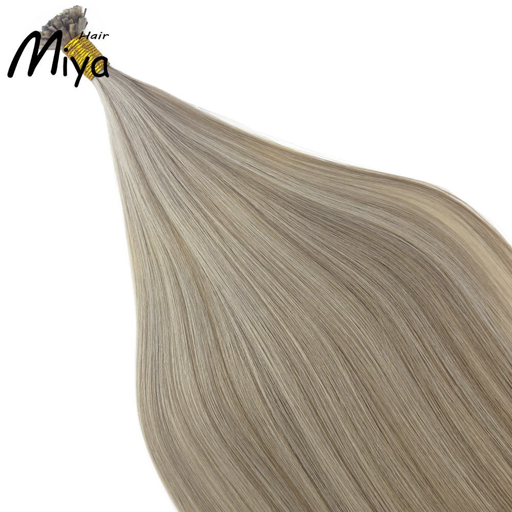 Silver Blonde Piano Highlight Hair Keratin Hair Best Quality Double Drawn 100% Cuticle Aligned Human Hair From One Donor 16-30inch Flat Tip Hair Unprocessed Hair