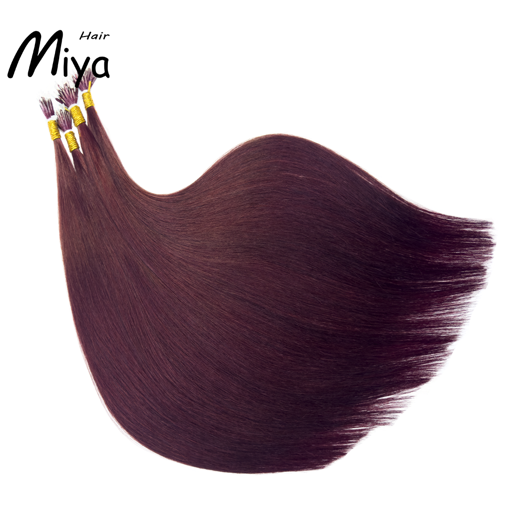 Cranberry Hair #99J Nano Ring Hair Best Quality Double Drawn 100% Cuticle Aligned Human Hair From One Donor 16-30inch Nano Bead Hair Extensions Nano Hair