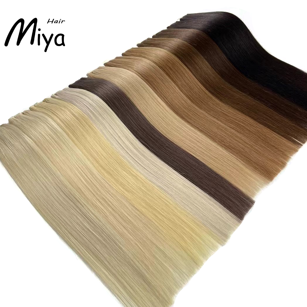 The Best Quality Double Drawn Thick Hair Genius Weft 100% Cuticle Aligned Human Hair From One Donor 18-24inch Hair Extensions Virgin Hair
