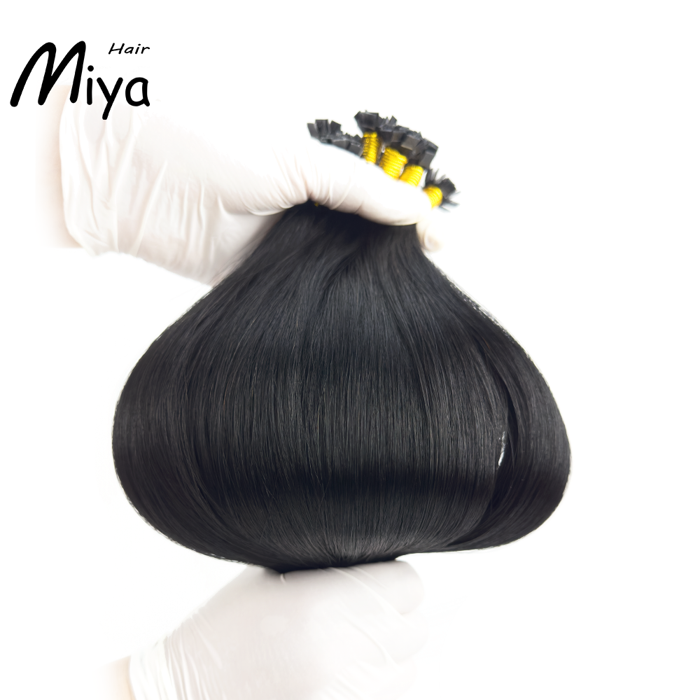 Jet Black Hair #1 Virgin Hair Keratin Hair Best Quality Double Drawn 100% Cuticle Aligned Human Hair From One Donor 16-30inch Flat Tip Hair Unprocessed Hair