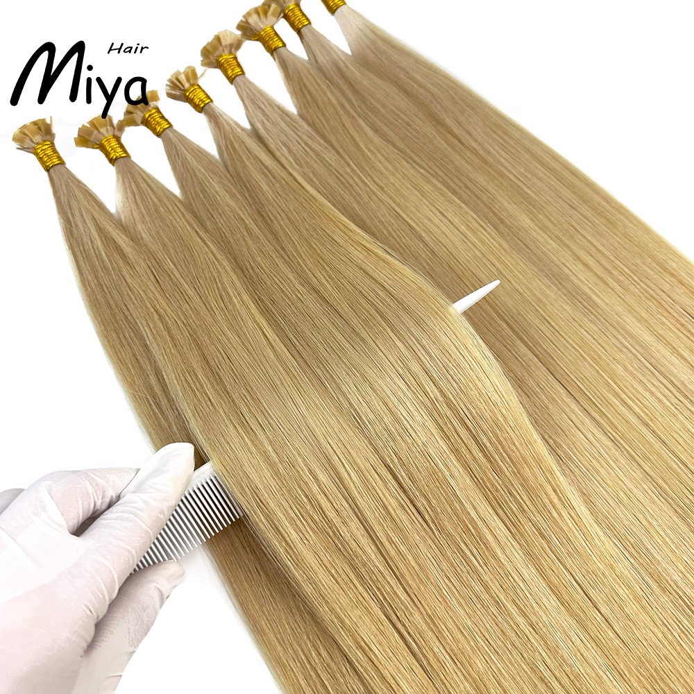 Piano Blonde Highlight Virgin Hair Keratin Hair Best Quality Double Drawn 100% Cuticle Aligned Human Hair From One Donor 16-30inch Flat Tip Hair Unprocessed Hair
