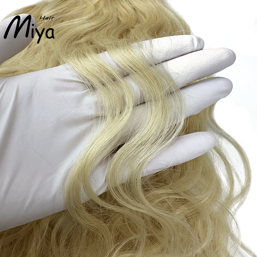 Blonde #613 Natural Wave Genius Weft Virgin Hair Natural Hair Best Quality Double Drawn 100% Cuticle Aligned Human Hair Extensions 16-30inch From One Donor