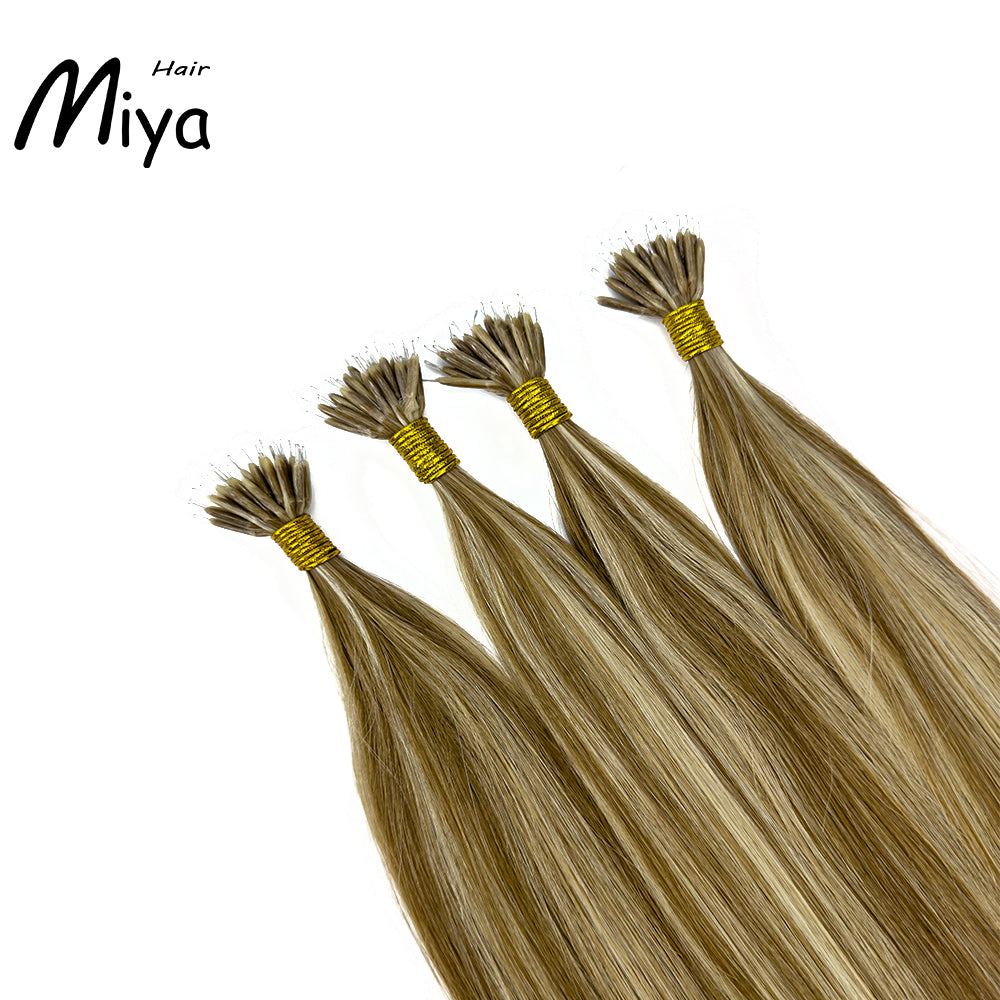 Piano Nano Highlight Virgin Hair Nano Ring Hair Best Quality Double Drawn 100% Cuticle Aligned Human Hair From One Donor 16-30inch Nano Bead Hair Extensions Nano Hair