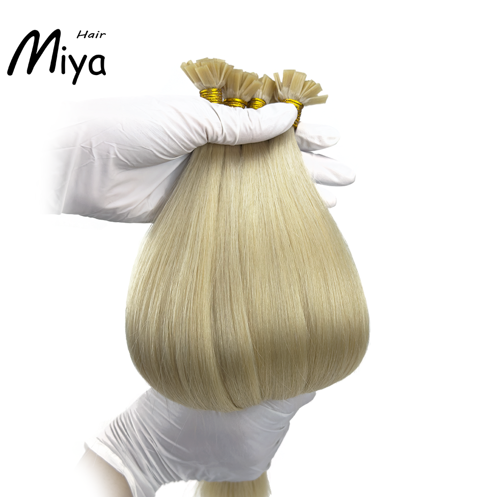 Blonde Hair Keratin Hair Best Quality Double Drawn 100% Cuticle Aligned Human Hair From One Donor 16-30inch Flat Tip Hair Unprocessed Hair