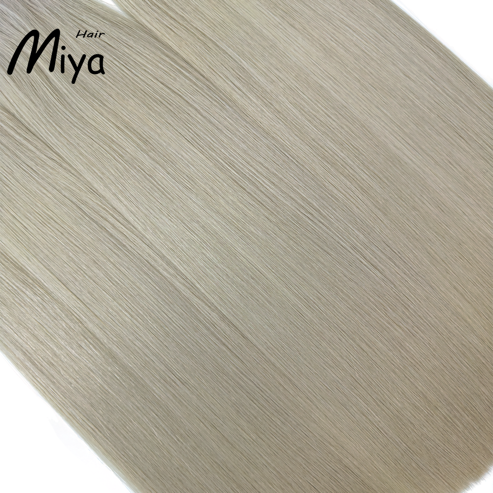 Ice Blonde Hair Silver Blonde Genius Weft Best Quality Double Drawn 100% Cuticle Aligned Human Hair From One Donor 16-30inch Hair Extensions