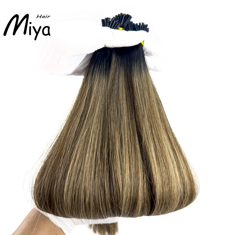 Balayage Blonde Black Root Hair Ombre Hair I Tip Hair Best Quality Double Drawn 100% Cuticle Aligned Human Hair From One Donor 16-30inch