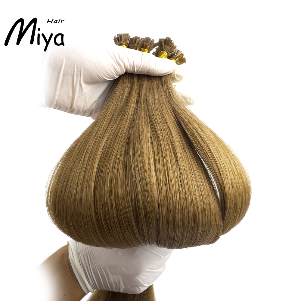 Medium Brown Hair Keratin Hair Best Quality Double Drawn 100% Cuticle Aligned Human Hair From One Donor 16-30inch Virgin Hair Flat Tip Hair Unprocessed Hair