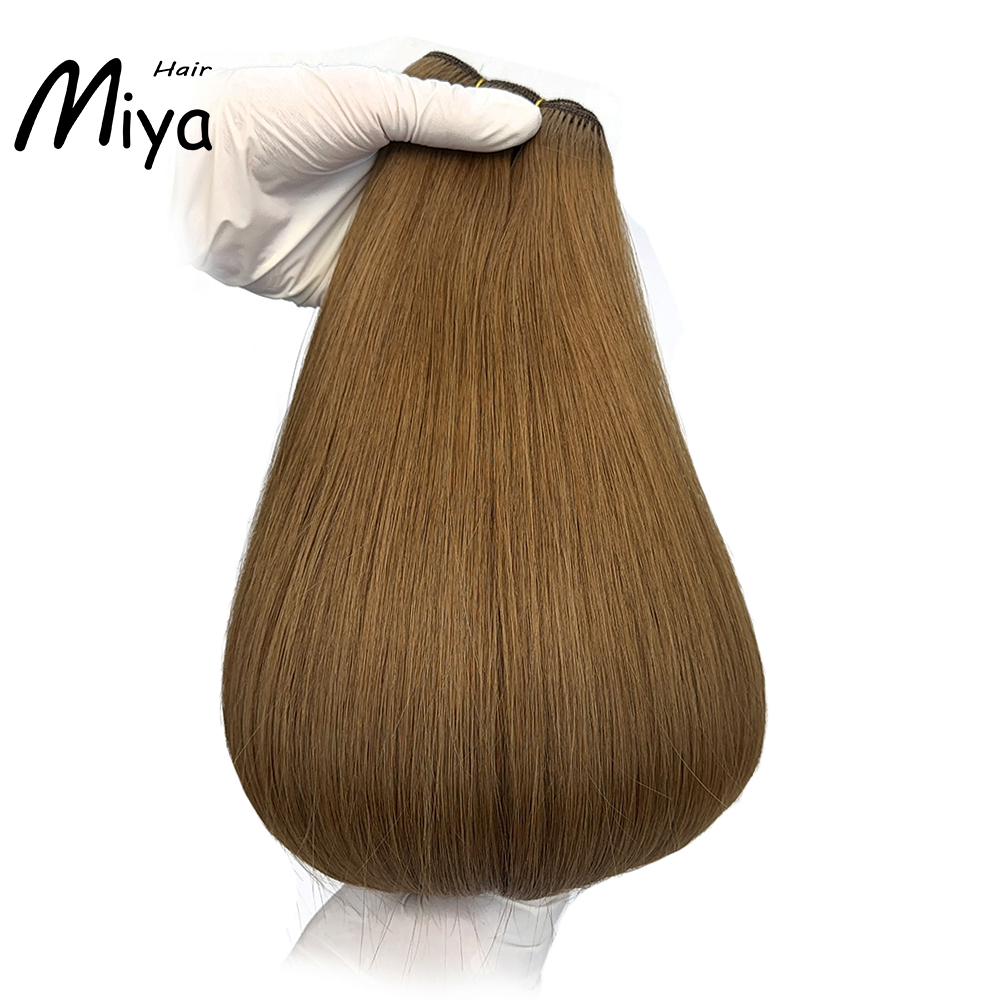 Brown Hair Bundles Best Quality Double Drawn 100% Cuticle Aligned Human Hair Extensions From One Donor Machine Weft Volume Weft Hair Weft Hair Bundles