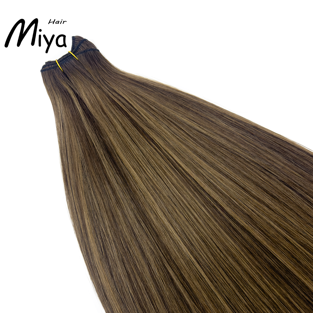Balayage Weft Ombre Extension Brown Bundles Piano Hair Highlight Bundles Best Quality From One Donor Double Drawn 100% Cuticle Aligned Human Hair Extensions Machine Weft Volume Weft Hair Bundles