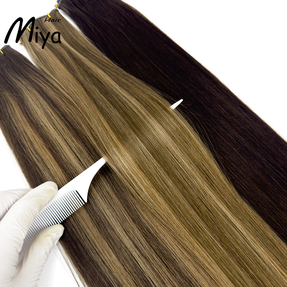 The Best Quality Hair Best Quality Double Drawn Genius Weft 100% Cuticle Aligned Human Hair From One Donor Virgin Hair Remy Hair 18-24inch Human Hair Extensions