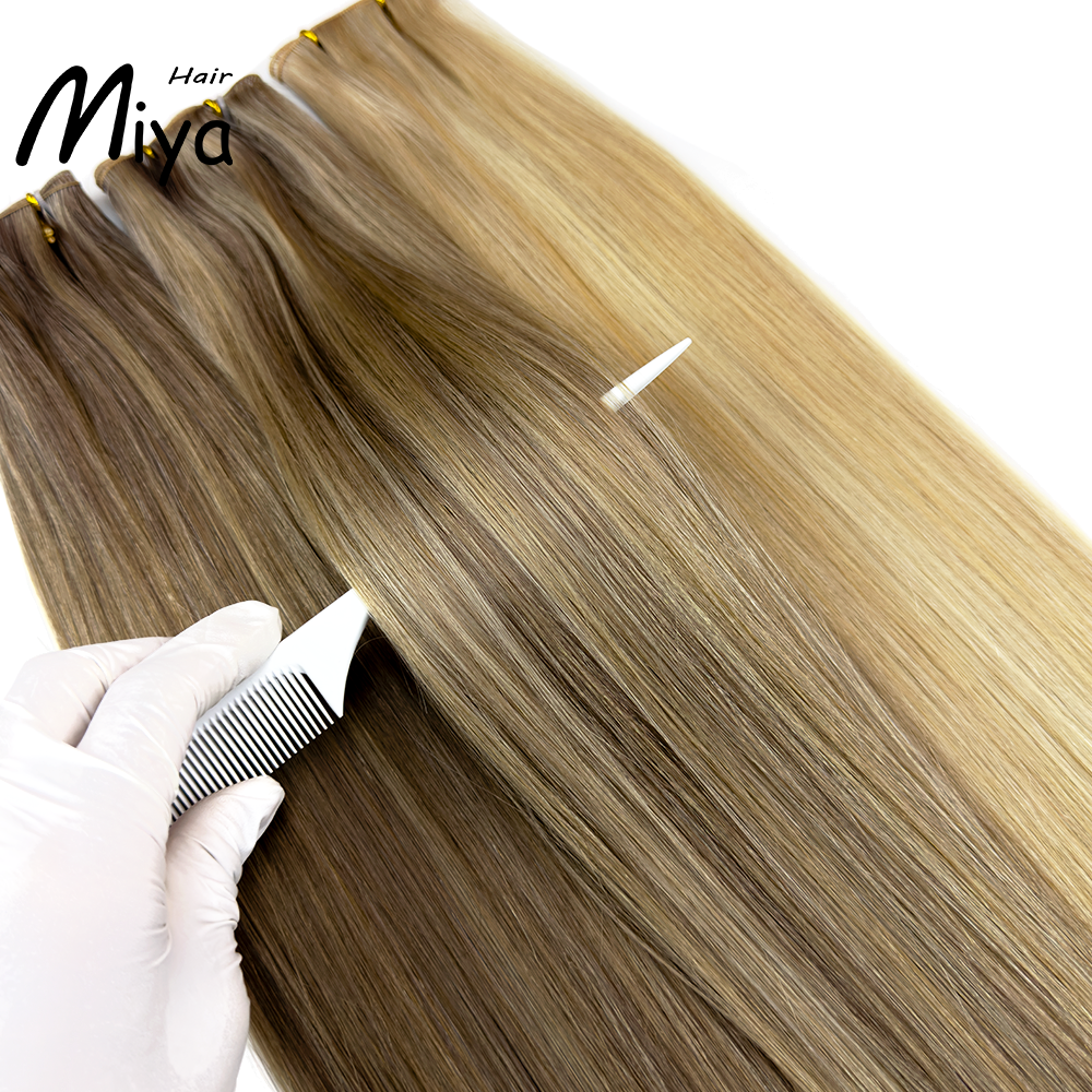 Piano Hair Highlight Hair Best Quality Double Drawn Genius Weft 100% Cuticle Aligned Human Hair From One Donor 18-24inch Hair Extensions