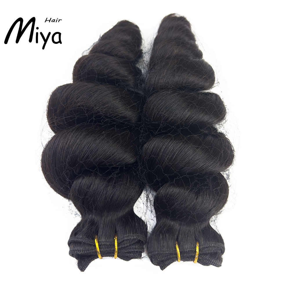 Natural Black Bundles Natural Extensions Loose Wave Bundles Best Quality Double Drawn 100% Cuticle Aligned Human Hair Extensions From One Donor Raw Hair Machine weft Volume Weft Hair Weft Hair Bundles