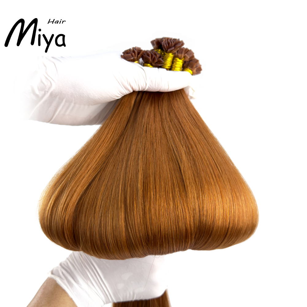 Copper Hair Keratin Hair Best Quality Double Drawn 100% Cuticle Aligned Human Hair From One Donor 16-30inch Virgin Hair Flat Tip Hair Unprocessed Hair