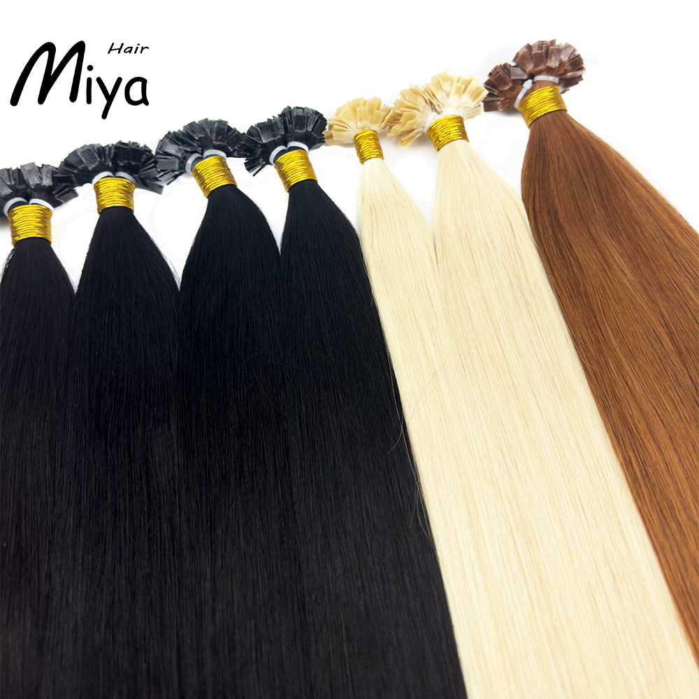 The Best Quality Double Drawn 100% Cuticle Aligned Human Hair From One Donor Straight Keratin Hair 18-24inch Flat Tip Hair Unprocessed Hair