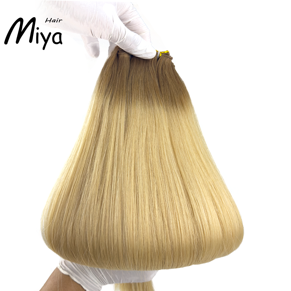 Ombre Blonde Genius Weft Best Quality Double Drawn 100% Cuticle Aligned Human Hair From One Donor 16-30inch Human Hair Extensions