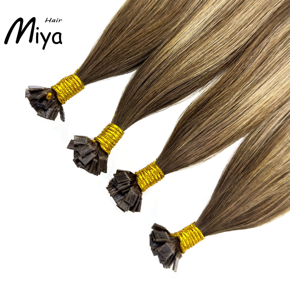 Balayage Blonde Keratin Hair Best Quality Double Drawn 100% Cuticle Aligned Human Hair From One Donor 16-30inch Flat Tip Hair Unprocessed Hair