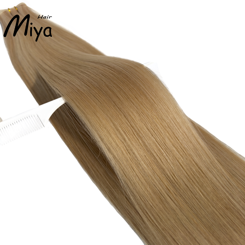 Piano Hair Highlight Blonde Genius Weft Best Quality Double Drawn 100% Cuticle Aligned Human Hair Extensions 16-30inch From One Donor Remy Hair Virgin Hair
