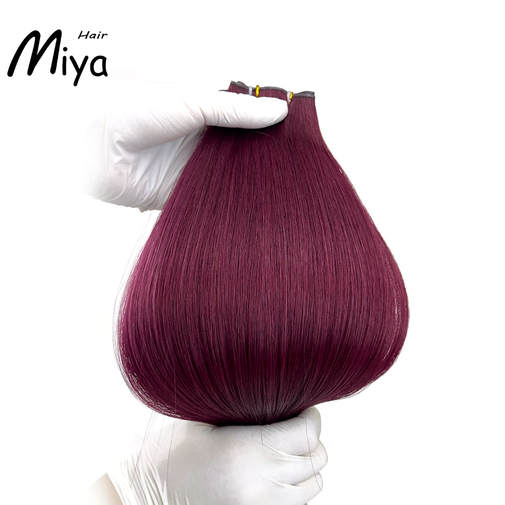 Cranberry Hair #99J Genius Weft Best Quality Double Drawn 100% Cuticle Aligned Human Hair From One Donor 16-30inch Human Hair Extensions