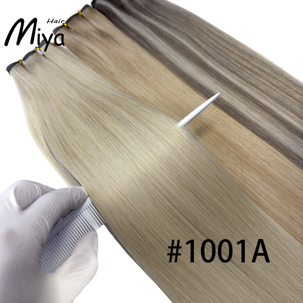 The Best Quality Double Drawn Genius Weft 100% Cuticle Aligned Human Hair From One Donor From One Donor 18-24inch Hair Extensions