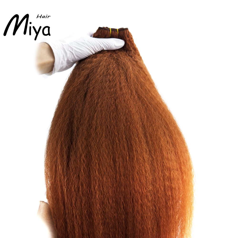 Copper Hair Bundles Kinky Straight Bundles From One Donor Best Quality Double Drawn 100% Cuticle Aligned Human Hair Extensions Machine Weft Volume Weft Hair Weft Hair Bundles