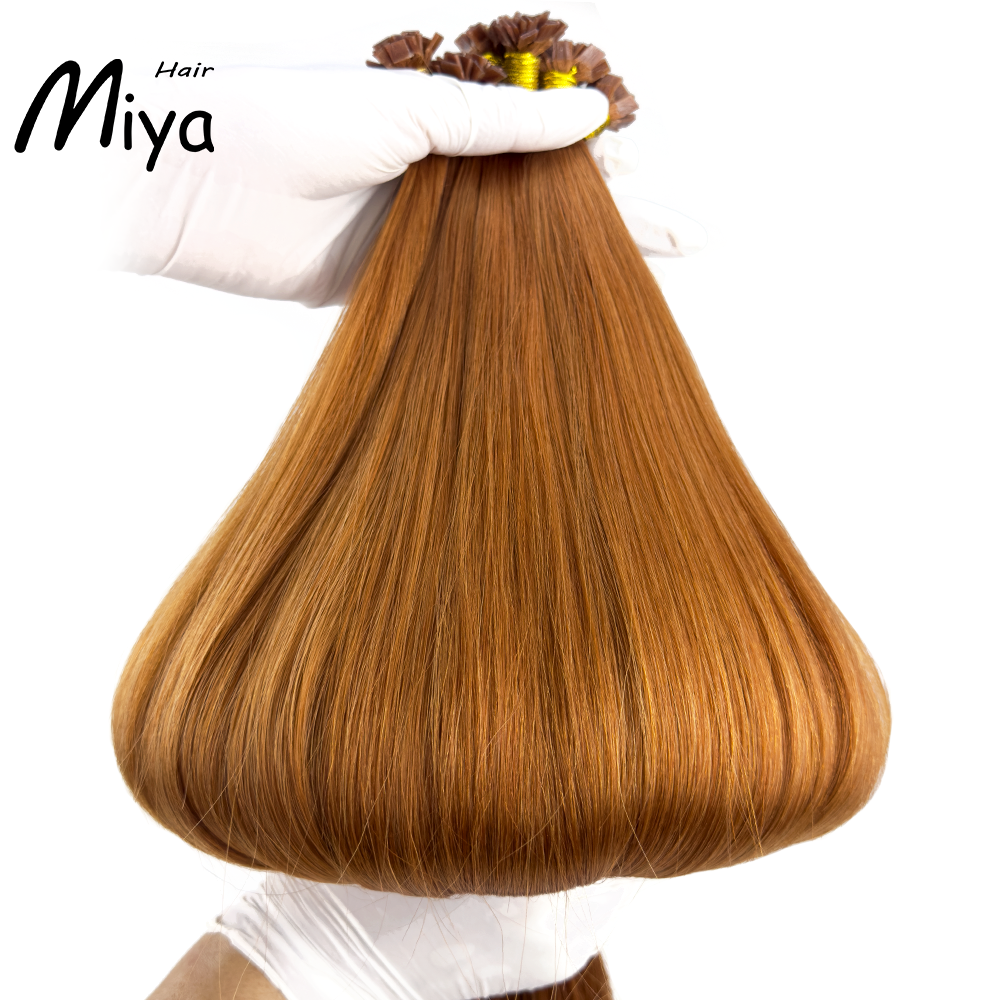 Copper Hair Keratin Hair Best Quality Double Drawn 100% Cuticle Aligned Human Hair From One Donor 16-30inch Virgin Hair Flat Tip Hair Unprocessed Hair