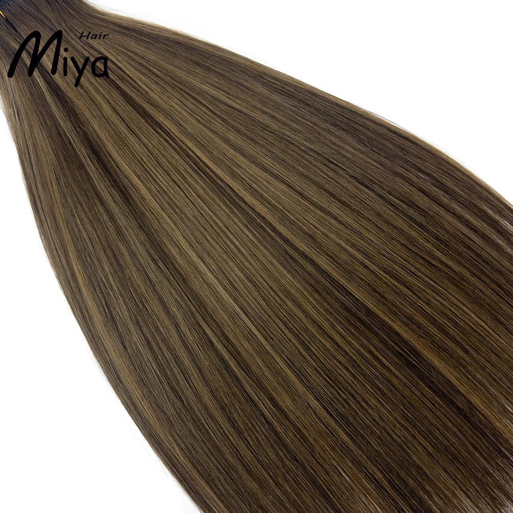 Balayage Weft Ombre Extension Brown Bundles Piano Hair Highlight Bundles Best Quality From One Donor Double Drawn 100% Cuticle Aligned Human Hair Extensions Machine Weft Volume Weft Hair Bundles