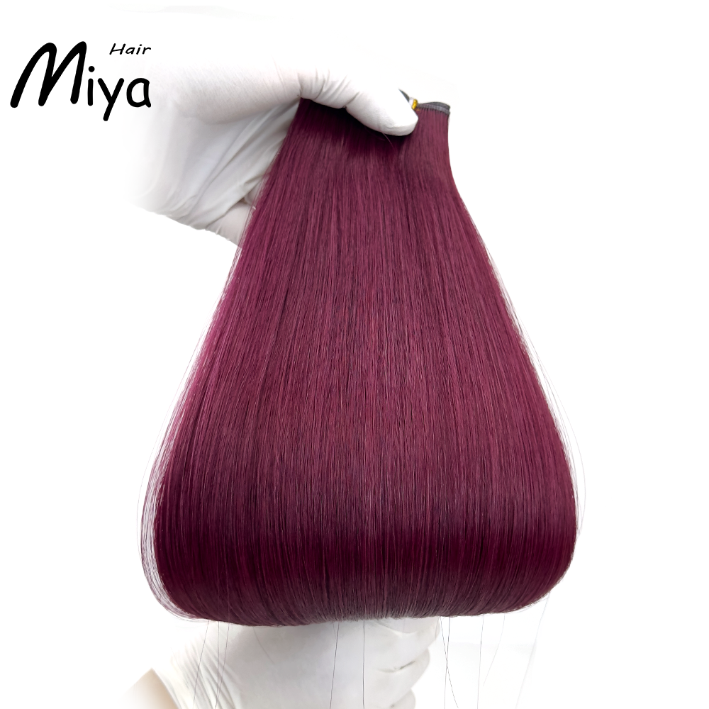 Cranberry Hair #99J Genius Weft Best Quality Double Drawn 100% Cuticle Aligned Human Hair From One Donor 16-30inch Human Hair Extensions
