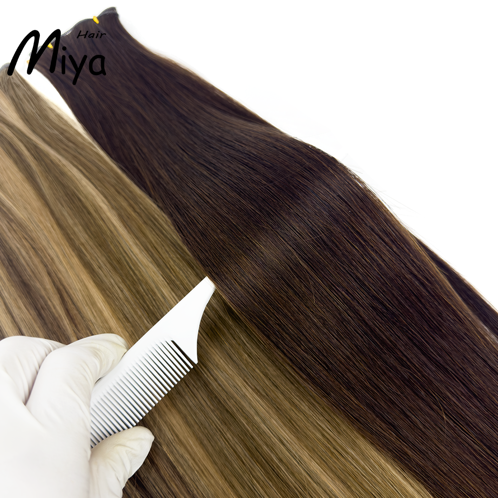 The Best Quality Hair Best Quality Double Drawn Genius Weft 100% Cuticle Aligned Human Hair From One Donor Virgin Hair Remy Hair 18-24inch Human Hair Extensions