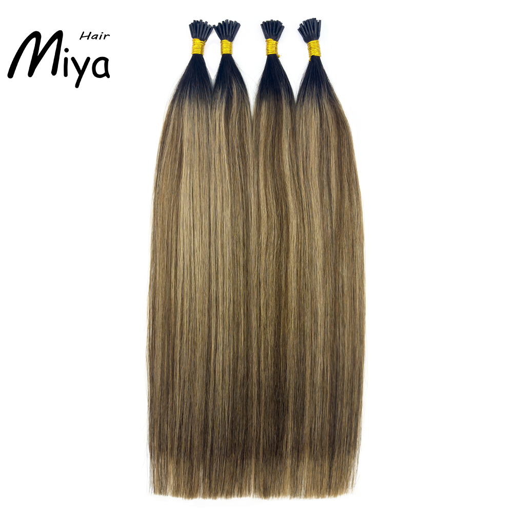 Balayage Blonde Black Root Hair Ombre Hair I Tip Hair Best Quality Double Drawn 100% Cuticle Aligned Human Hair From One Donor 16-30inch