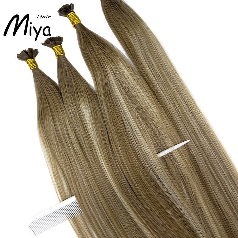 Balayage Blonde Keratin Hair Best Quality Double Drawn 100% Cuticle Aligned Human Hair From One Donor 16-30inch Flat Tip Hair Unprocessed Hair