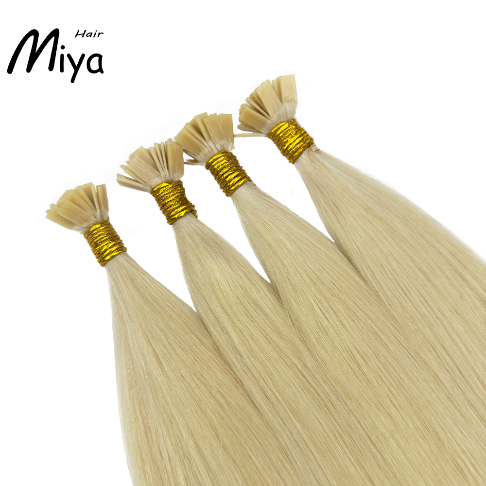 Blonde Hair Keratin Hair Best Quality Double Drawn 100% Cuticle Aligned Human Hair From One Donor 16-30inch Flat Tip Hair Unprocessed Hair