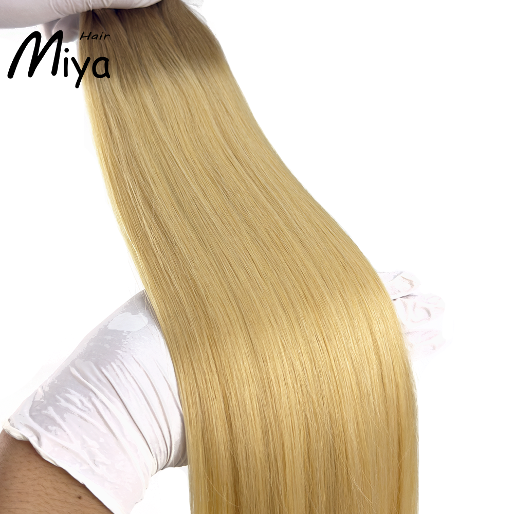 Ombre Blonde Genius Weft Best Quality Double Drawn 100% Cuticle Aligned Human Hair From One Donor 16-30inch Human Hair Extensions
