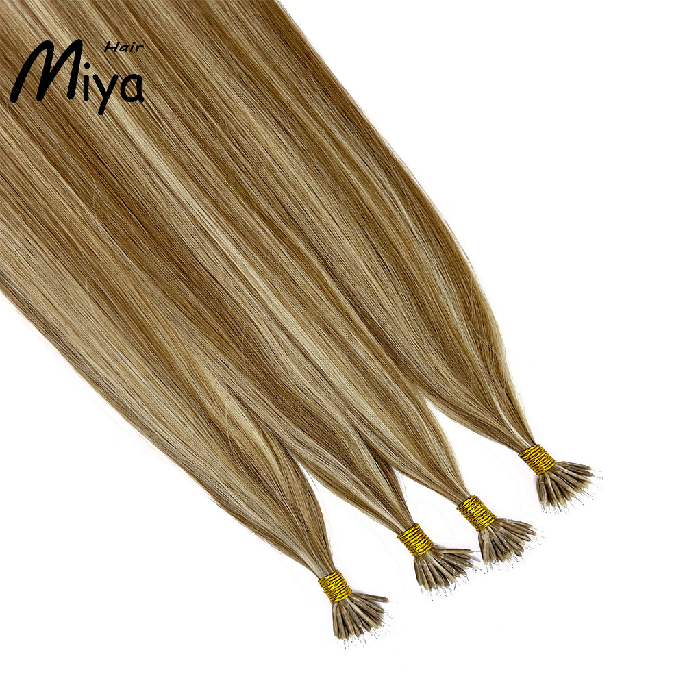 Piano Nano Highlight Virgin Hair Nano Ring Hair Best Quality Double Drawn 100% Cuticle Aligned Human Hair From One Donor 16-30inch Nano Bead Hair Extensions Nano Hair