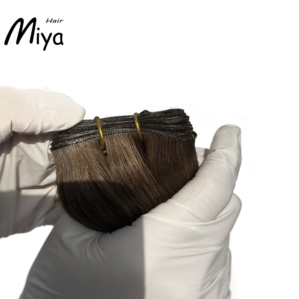 Piano Genius Weft Brown Highlight Blonde Genius Weft Best Quality Double Drawn 100% Cuticle Aligned Human Hair Extensions 16-30inch From One Donor