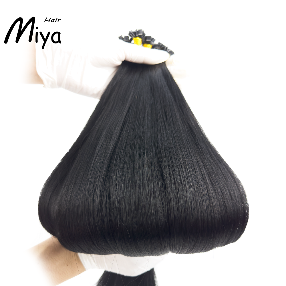 Jet Black Hair #1 Virgin Hair Keratin Hair Best Quality Double Drawn 100% Cuticle Aligned Human Hair From One Donor 16-30inch Flat Tip Hair Unprocessed Hair