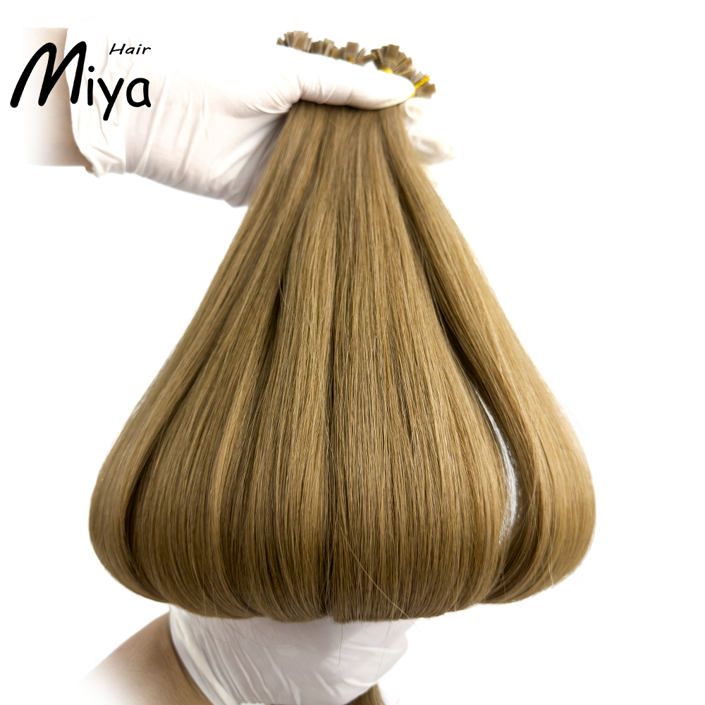 Medium Brown Hair Keratin Hair Best Quality Double Drawn 100% Cuticle Aligned Human Hair From One Donor 16-30inch Virgin Hair Flat Tip Hair Unprocessed Hair