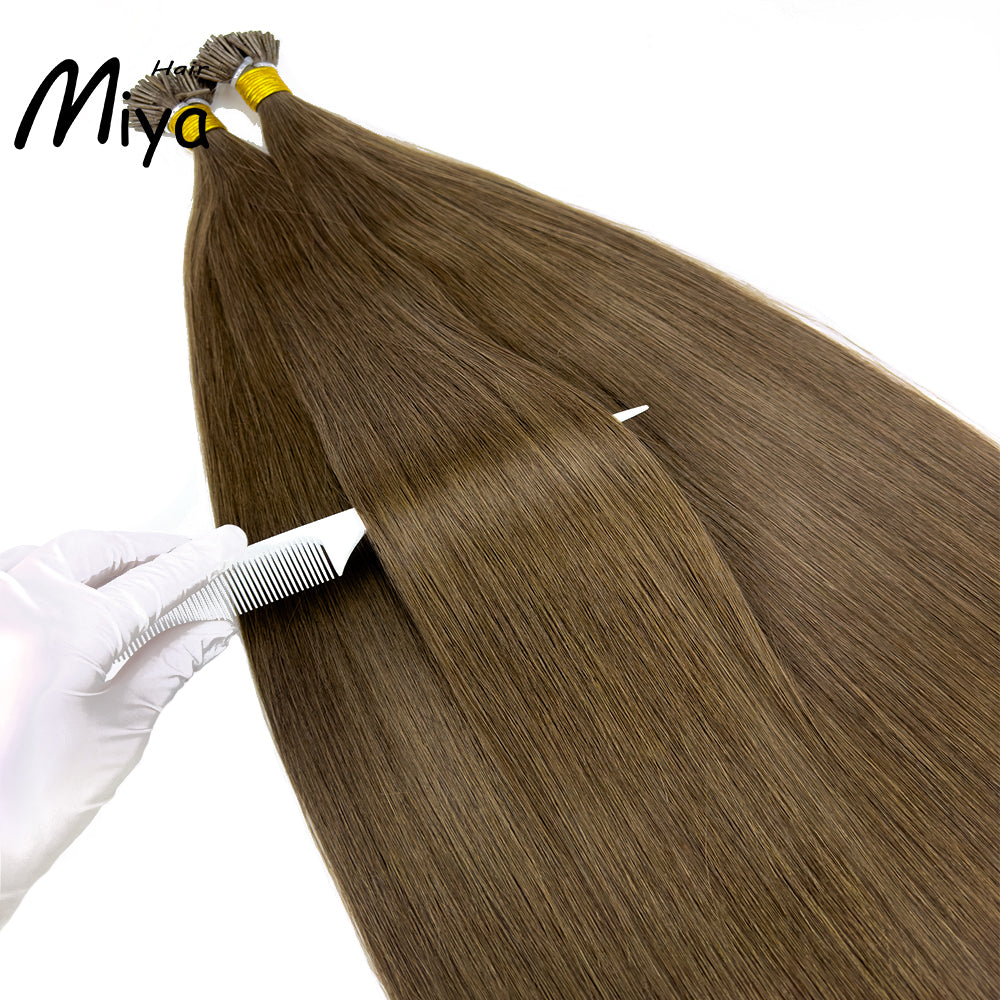Dark Brown Hair Chocolate Brown Hair Virgin Hair I Tip Hair Best Quality Double Drawn 100% Cuticle Aligned Human Hair From One Donor 16-30inch Unprocessed Hair