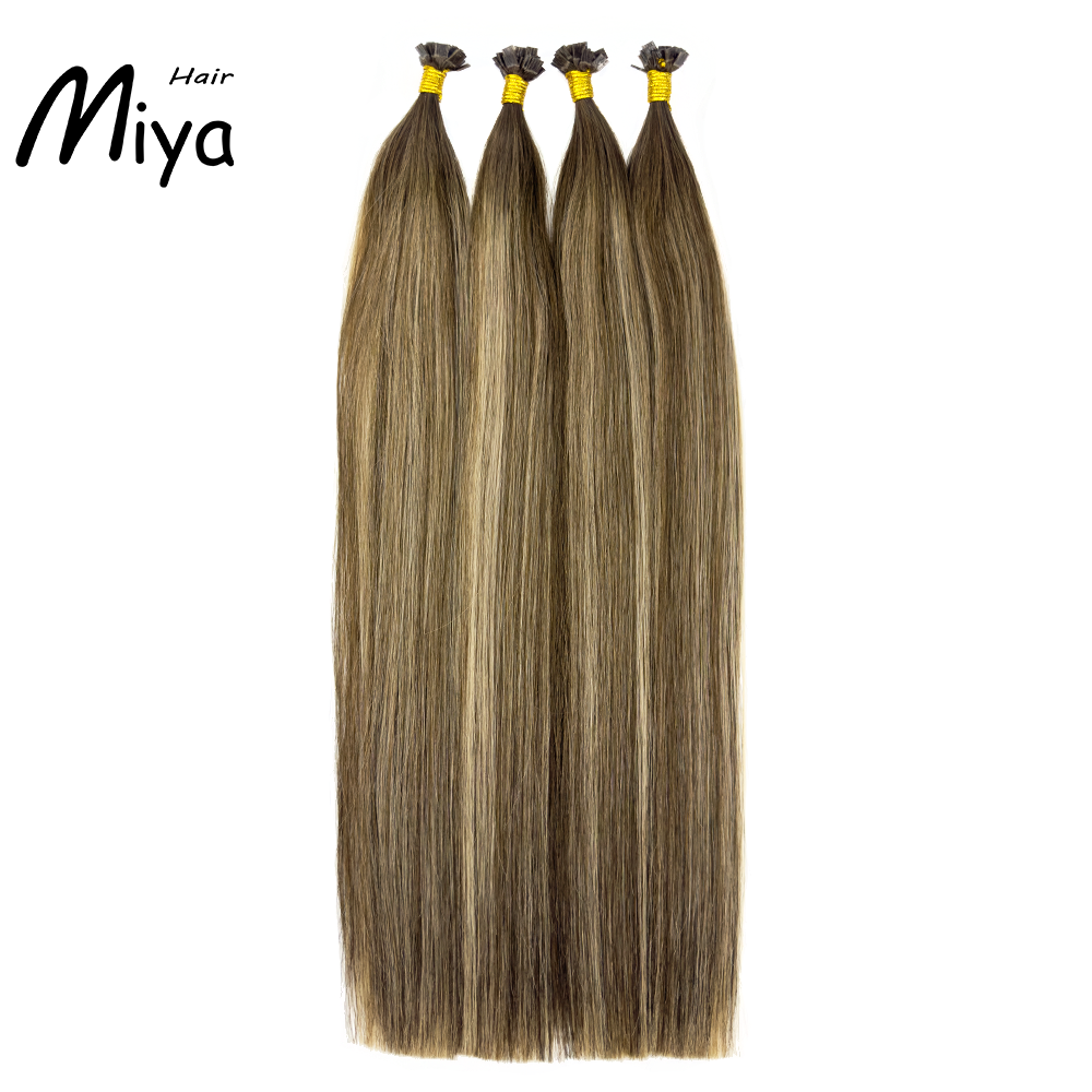 Balayage Blonde Keratin Hair Best Quality Double Drawn 100% Cuticle Aligned Human Hair From One Donor 16-30inch Flat Tip Hair Unprocessed Hair