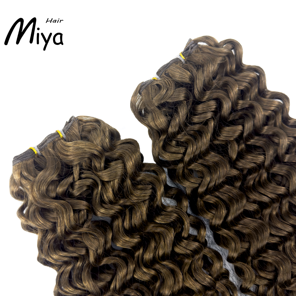 Water Deep Wave Brown Hair Highlight Genius Weft Best Quality Double Drawn 100% Cuticle Aligned Human Hair From One Donor 16-30inch Hair Extensions