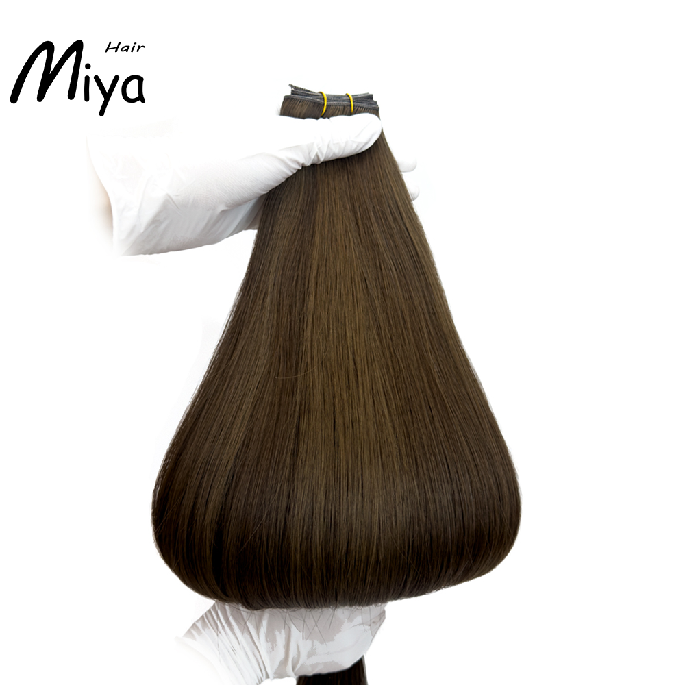 Piano Hair Brown Highlight Blonde Genius Weft Best Quality Double Drawn 100% Cuticle Aligned Human Hair Extensions Unprocessed Hair 16-30inch From One Donor