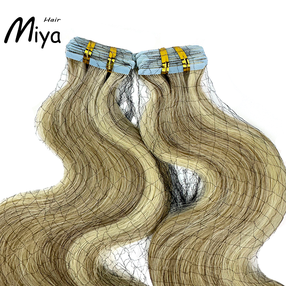Piano Tape Hair Blonde Highlight Double Line Tape Ins Best Quality Double Drawn 100% Cuticle Aligned Human Hair From One Donor 16-30inch Tape In Hair