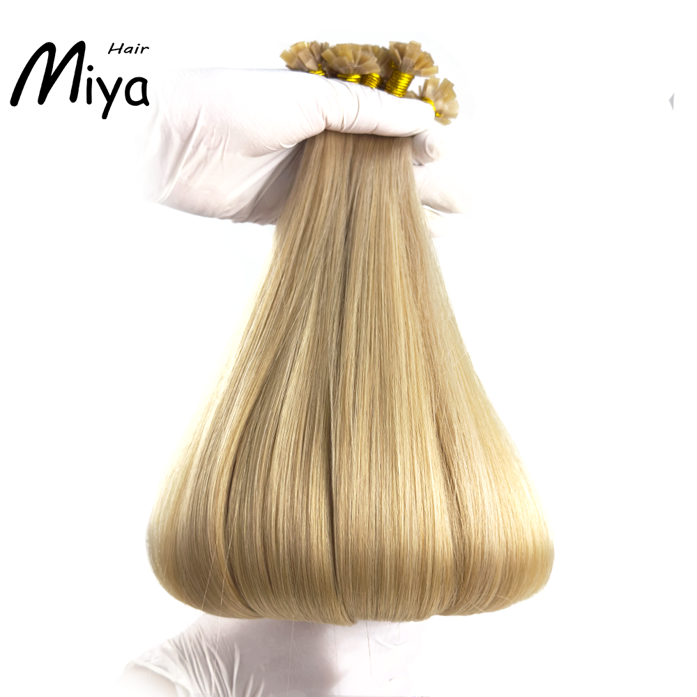 Piano Blonde Highlight Virgin Hair Keratin Hair Best Quality Double Drawn 100% Cuticle Aligned Human Hair From One Donor 16-30inch Flat Tip Hair Unprocessed Hair